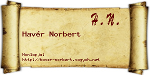 Havér Norbert névjegykártya