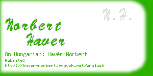 norbert haver business card