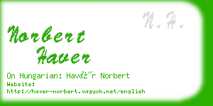 norbert haver business card